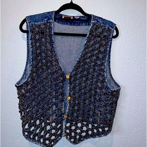 Vintage 80’s Woven Denim Vest